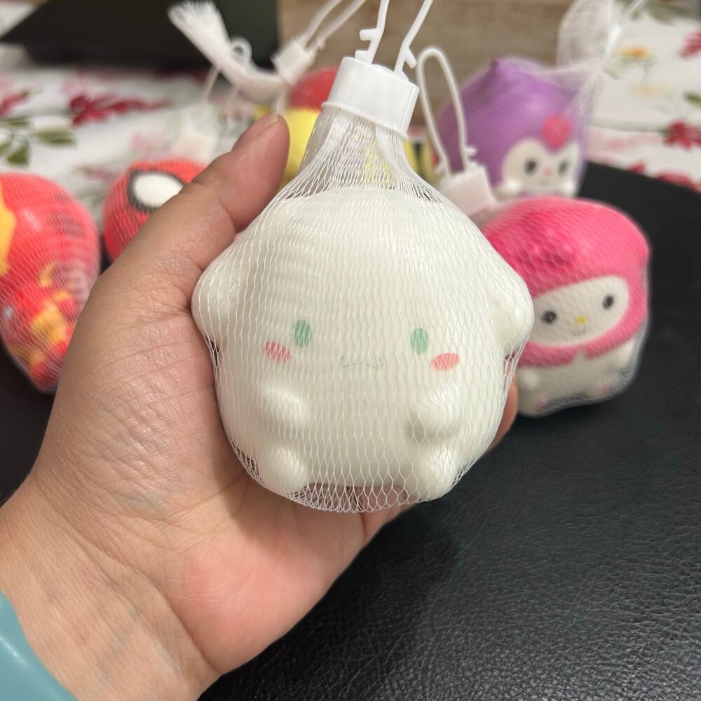 Sanrio Cinnamoroll Squishy Stress Relief Toy Mini Figurine w/ Mesh Bag